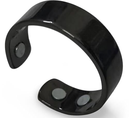 Awlve Sömni Ring - Wechseljahreshilfe natürlich Damen die Smarter Magnet Ring Therapie für Männer und Frauen Edelstahl Gesundheitsring Reduziert Hitzewallungen Schlafhilfe (Schwarz) von Awlve