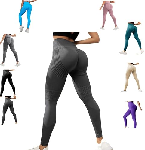 Cellulu Anti-Cellulite Cellular Leggings Damen, Elegante Bequeme High Waist Leggings 3D Original Kompressionshose Scrunch-Po Effekt Bauchkontrolle Yoga-Hose (Dunkelgrau,XL) von Awlve