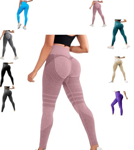 Cellulu Anti-Cellulite Cellular Leggings Damen, Elegante Bequeme High Waist Leggings 3D Original Kompressionshose Scrunch-Po Effekt Bauchkontrolle Yoga-Hose (Rosa,M) von Awlve