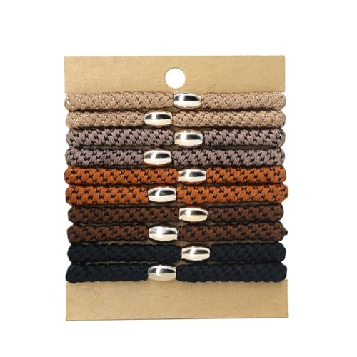 Kknekki Haargummi Original Damen Hair Ties, 10 Stück Modische, Cotton Bands Soft Woven Haarklammer Zopfgummis Schlichte Geflochtene Haarbänder für Geeignet für Dickes Haar (Römischer Stil) von Awlve