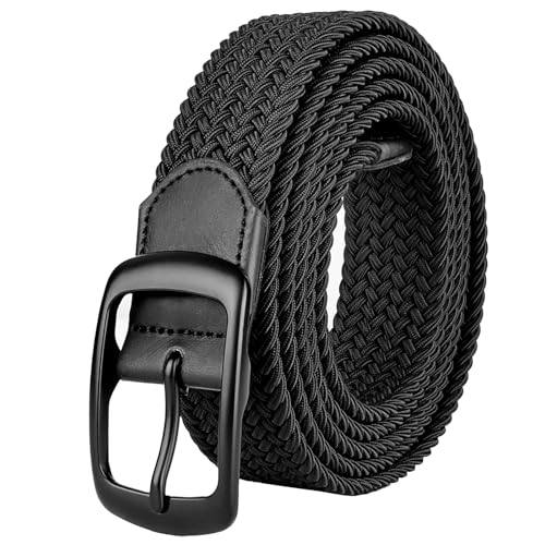 Awlyfm Flechtgürtel Herren 150cm Stretchgürtel Elastischer Gürtel Männer Schwarz von Awlyfm