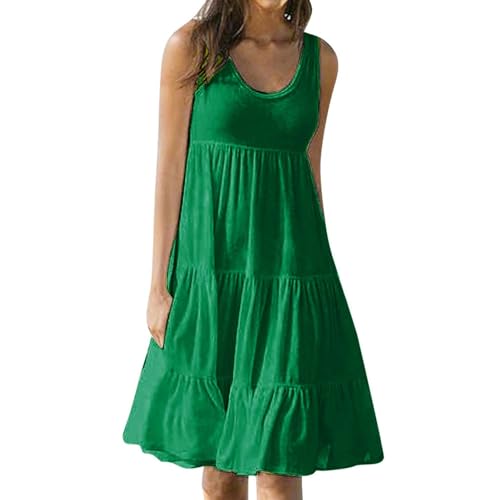 Angebote des Tages Heute Deal Abendkleid Damen Lang Sommerkleid V-Ausschnitt Leinen Kleider Große Größen Strandkleid Freizeitkleid Kurzarm A-Linie Kleid Neuartige Farbverlauf Partykleid von Awrvia