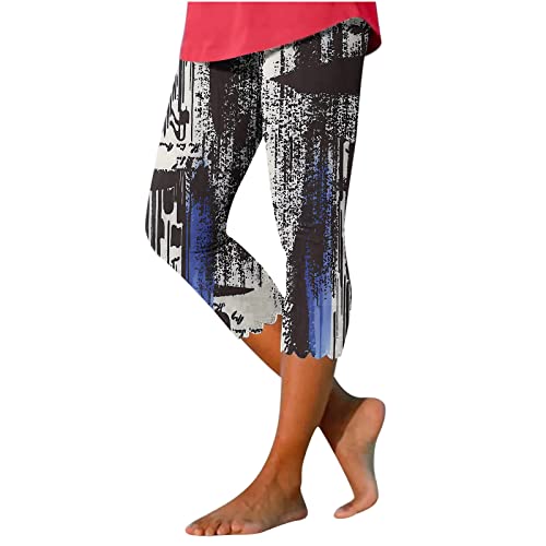 Awrvia 3/4 Hose Damen Caprihose Sommer Frauen Jogginghose Leicht Locker Trainingshose Dreiviertel Knielange Hosen High Waist Elastische Trekkinghose Blickdicht Große Größen Workout Leggins von Awrvia