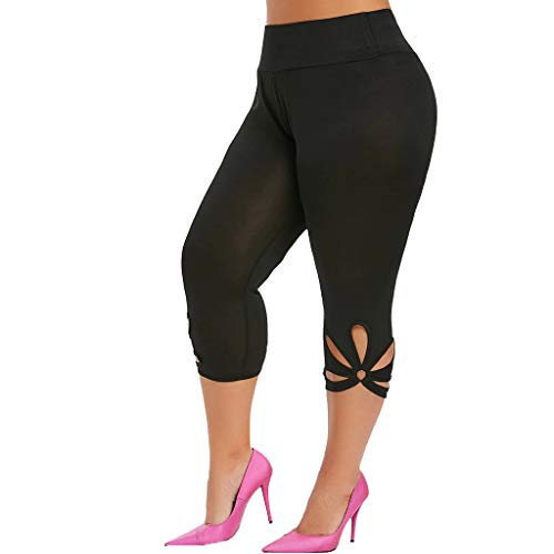 Awrvia Angebot des Tages Freizeithose Damen 3/4 Sommerhosen Sommer Stretch Weiss Caprihosen Große Größen Strandhose Leicht 7/8 Jogginghose Elegant Drucken Yogahose Sporthosen High Waist Caprihose von Awrvia