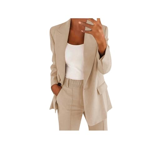 Awrvia Angebote des Tages Heute Damen Hosenanzüge für Damen Zweiteiler Set Elegant Revers Bluse und Weites Bein Hose 2-teilig Casual Anzug Outfit Festlich Jogginganzug Leichter Hausanzug von Awrvia