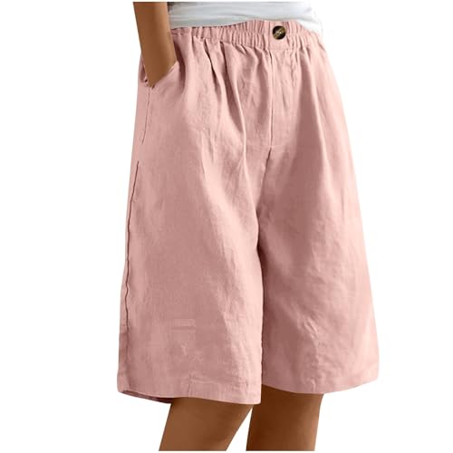 Awrvia Damen Sommer Kurz Hose Baumwolle Leinen Baggy Sport Shorts Casual Freizeit Leichte Elastische Outdoorhose Trendy Knielange Wandershorts mit Taschen Laufhose für Running Gym Fitness Awrvia Damen Sommer Kurz Hose Baumwolle Leinen Baggy Sport Shorts Casual Freizeit Leichte Elastische Outdoorhose Trendy Knielange Wandershorts mit Taschen Laufhose für Running Gym Fitness von Awrvia