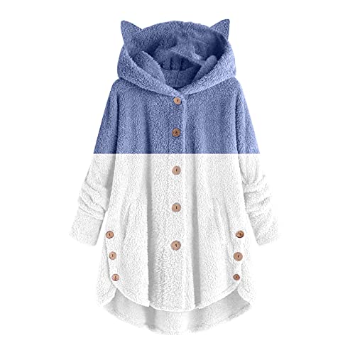 Awrvia Fleecejacke Damen Lang Teddyjacke GroßE GrößEn Warmes Kapuzenpullover mit Full Zip Sweatjacke GefüTtert Winterjacke Flauschig PlüSchjacke mit Kapuze und Taschen Sweatjacke Kuschelig Mantel von Awrvia