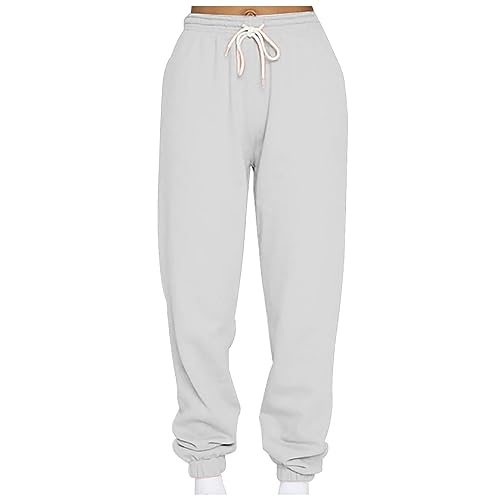 Awrvia Hosen Damen Baumwolle Freizeithosen Lang Jogginghose Business Fit Arbeitshose Bequeme Stoffhose Mode Y2K Haremshose Elastische Taille Sporthose mit Taschen Sweathose Elegant Yogahose Winter von Awrvia