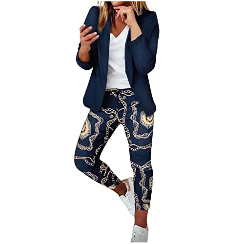 Awrvia Hosenanzug Damen Gutschein Elegant Business Anzug Set Freizeitanzug Hohe Taille Hose 2-teilig Anzug Buntes Einfarbig Zweiteiler Slimfit Festlich Sportanzug Sommer Zweiteiler Streetwear von Awrvia