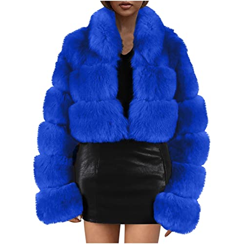 Awrvia Pelzmantel Damen Langarm Wintermantel Elegant Modische Winterjacke Warme Dicke Pelzjacke Flauschig Vintage Plüschmantel Weich Plüschjacke Kunstpelz Mantel Locker Temperament Outwear von Awrvia