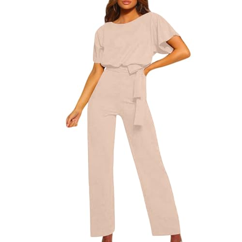 Awrvia Playsuit Sommer Damen O-Ausschnitt Overall Einfarbig kurzarm Strampler Bequem Elegant Länge Latzhose Klassischer Modisches Jumpsuit High Waist Romper mit Taschen Gürtel Overalls Awrvia Playsuit Sommer Damen O-Ausschnitt Overall Einfarbig kurzarm Strampler Bequem Elegant Länge Latzhose Klassischer Modisches Jumpsuit High Waist Romper mit Taschen Gürtel Overalls von Awrvia