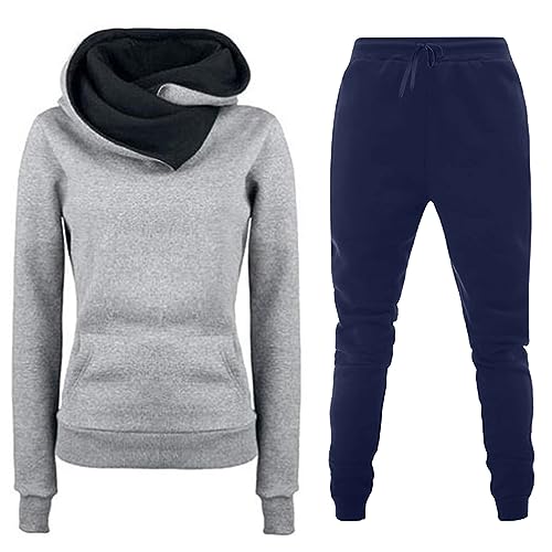 Awrvia Trainingsanzug Damen 2-Teilig Set Heartbeat Druck Hoodies Lockere Modische Jogginghosen Y2K Hose Zweiteiler Sportlich Pullover Lässig Sporthosen 2 Stück Freizeitanzug Lang Kapuzenjacke von Awrvia