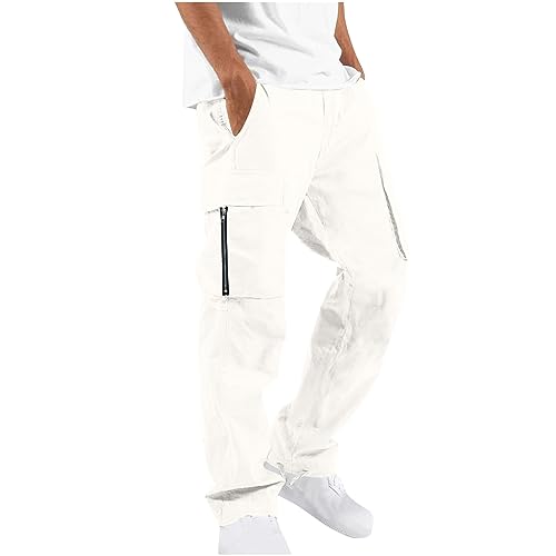 Awrvia Trekkinghose Herren Lang Cargohose Zip Baggy Wanderhose Vielseitig Arbeitshose Multi Pocket Funktionshose Chino Hose Regular Fit Trainingshose Einsatzhose Track Pants Outdoor Jogginghose von Awrvia