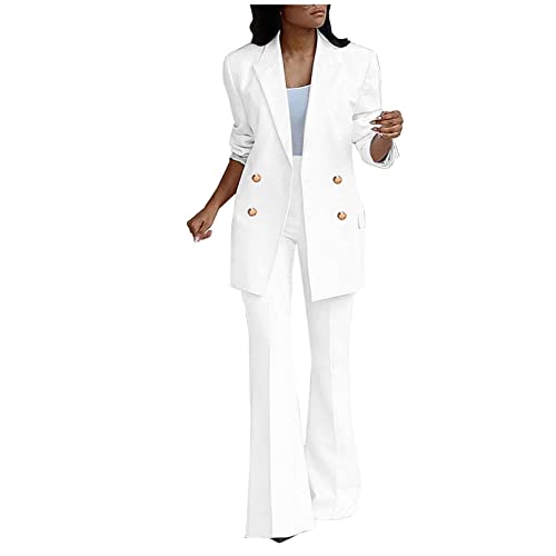 Awrvia beliebte Marken Blazer Damen Elegant Hosenanzüge Sportlich 2-teilig Anzugjacke Einfarbig Anzug Set Slim fit Mode Damenanzug Festlich Longblazer Oversize Freizeitmantel Business Mantel von Awrvia