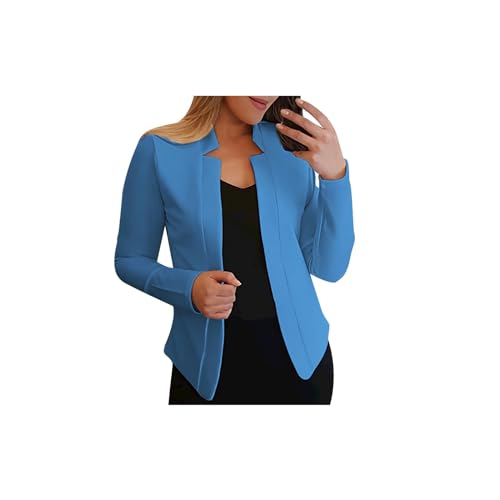 Blazer Damen Elegant Kurze Büro Jacke Sportlich Modern Anzüge Bolero Langarm Oberteil Elegant Revers Mantel Einfarbig Slim Fit Sakko Geschäft Freizeitmantel Wärmer Festliche Outwear von Awrvia