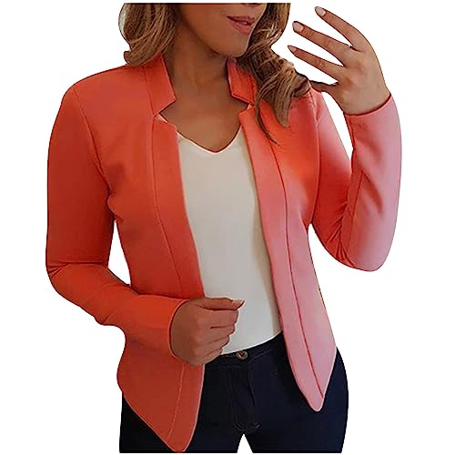 Blazer für Damen Kurze Büro Jacke Sportlich Modern Anzüge Bolero Langarm Oberteil Elegant Revers Mantel Einfarbig Slim Fit Sakko Geschäft Freizeitmantel Wärmer Festliche Outwear von Awrvia