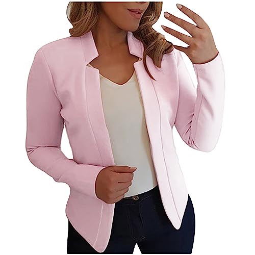 Blazer für Damen Kurze Büro Jacke Sportlich Modern Anzüge Bolero Langarm Oberteil Elegant Revers Mantel Einfarbig Slim Fit Sakko Geschäft Freizeitmantel Wärmer Festliche Outwear von Awrvia