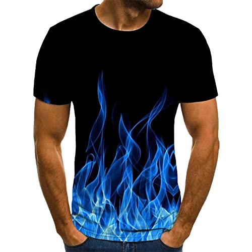 Oversized Tshirt Herren Rundhals Kurzarm Oberteile Lang Mode T Shirt Kreativen Drucken Hemd Vintage Sport Sportshirt Baumwolle Sommer Trachtenhemd Lose Casual Tops Atmungsaktive Streetwear von Awrvia