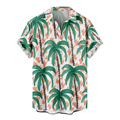 Premium Marken Hawaii Hemd Männer Kurzarm Hawaiihemd Funky Button Down Sommerhemd Vintage Bequeme Strandhemd Festival Passform Freizeithemden Leichtes Blumenhemd Urlaub Outfit Shirt von Awrvia