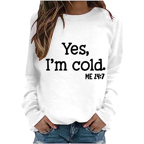 Sweatshirts für Damen Pullover Y2k Basic Langarmshirt Vintage Teenager Pullov Locker Oberteil ohne KapuzeLeichte Outdoor Fleece Outwear Kawaii 2023 Taillierte Outfits Freizeit Pulli Shirts von Awrvia