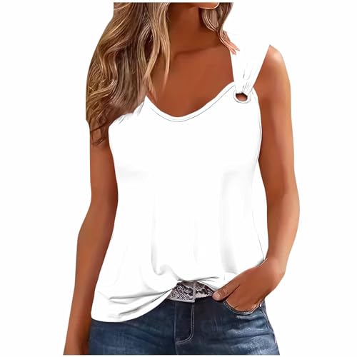 Tank Top Damen Sexy Oberteile Sommermode Rundhals Bluse Ärmellose T Shirt Elegant Slim Fit Laufweste Strandtunika Leichtes Trägershirt Einfarbig Basic Freizeitshirt Luftig Süße Westen von Awrvia