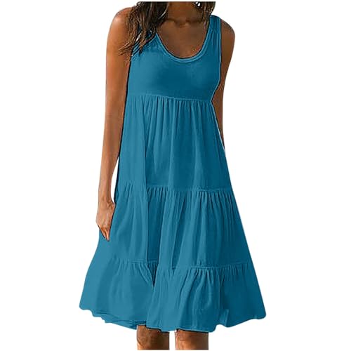 blitzangebote des Tages Abendkleid Damen Lang Sommerkleid V-Ausschnitt Leinen Kleider Große Größen Strandkleid Sommer Freizeitkleid Kurzarm A-Linie Kleid Neuartige Farbverlauf Partykleid von Awrvia