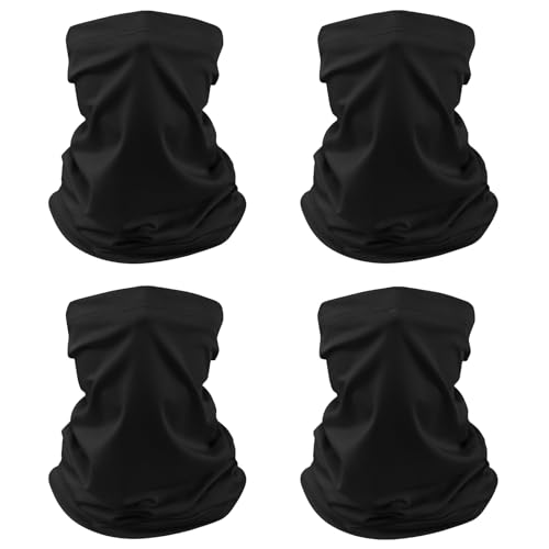 Awumbuk Halstuch Herren & Damen 4er Pack – Multifunktionstuch Unisex Nahtlose Bandanas, Sport & Motorrad | Atmungsaktiv, Winddicht, Sonnenschutz | Outdoor Arbeit Radfahren Laufen von Awumbuk