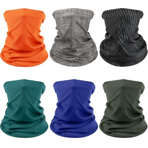 Awumbuk Halstuch Herren & Damen 6 Stück, Multifunktionstuch Unisex Nahtlose Bandanas Schlauchschal Herren Winddicht Halswärmer Motorrad Schal Herren für Outdoor Arbeit Radfahren Laufen von Awumbuk
