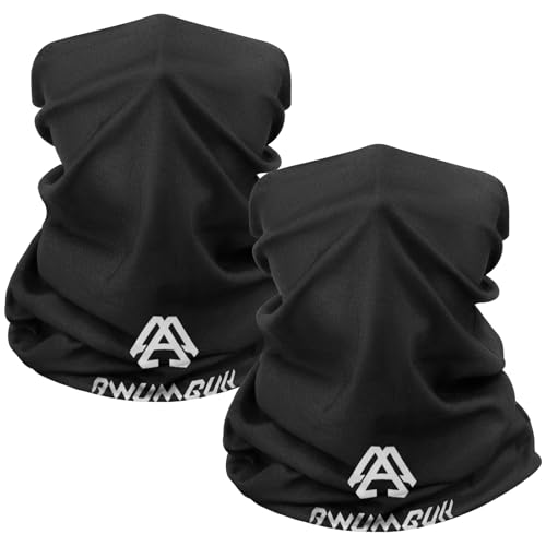 Awumbuk Motorrad Maske - 2 Stück Halloween Sturmmaske, Multifunktionstuch mit Ausgefallenem Design - Mask als Wärme-, Windschutz- und Schutztuch - Halstuch, Scarf (Schwarz) von Awumbuk