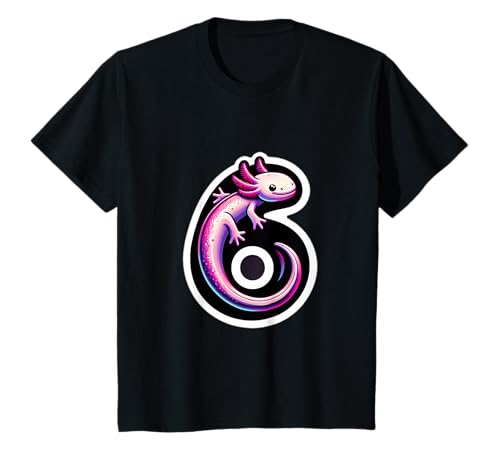 Kinder Axolotl wird 6 Jahre alt, Geburtstagsparty, 6. Junge, Geburtstag, Mädchen T-Shirt Kinder Axolotl wird 6 Jahre alt, Geburtstagsparty, 6. Junge, Geburtstag, Mädchen T-Shirt von AwweTees Co.