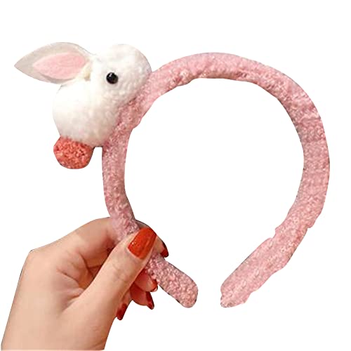 Awydky Haarreif, niedliches Plüsch-Hasen-Dekor, Kostümzubehör für Kinder, Erwachsene, Cosplays, Halloween-Partys, Geschenk, Plüsch, Kaninchen, Stirnband, Erwachsene, Kinder, zum Waschen des Gesichts, von Awydky