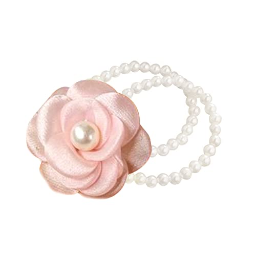 Blumen-Pferdeschwanz-Halter, elastisches Perlenarmband, Blumen-Haargummis für Damen, Blumen-Haargummi, Armband, Perlenhaargummi, Blumen-Haargummi von Awydky