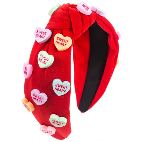 Buntes Valentinstags-Stirnband mit breiter Krempe, Haarband für Damen, rutschfest, für Mädchen, zum Fotografieren, Valentinstag, Stirnbänder für Frauen, Valentinstag, Herzen, Valentinstag von Awydky