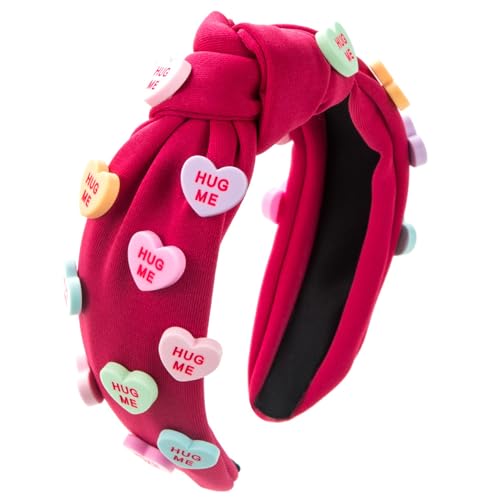 Buntes Valentinstags-Stirnband mit breiter Krempe, Haarband für Damen, rutschfest, für Mädchen, zum Fotografieren, Valentinstag, Stirnbänder für Frauen, Valentinstag, Herzen, Valentinstag von Awydky