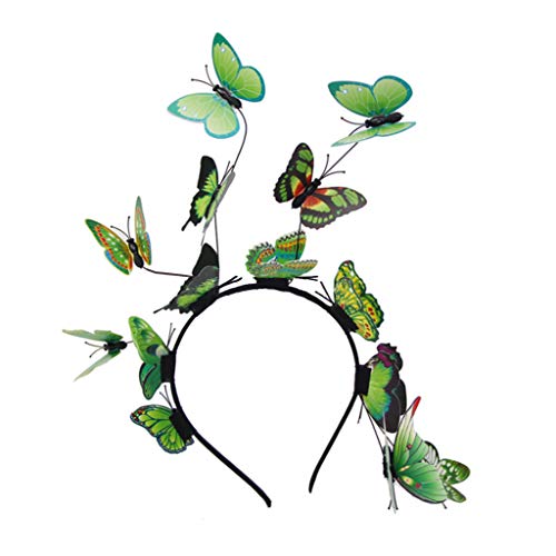 Frauen Mädchen Wald Feen Fascinator Stirnband Bunte Simulation Schmetterlinge Flügel Wild Haar Hoop Foto Kopfschmuck Kopfschmuck Schmuck von Awydky