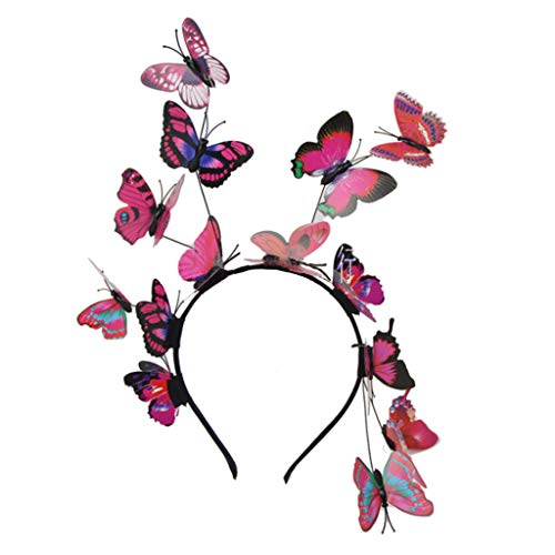 Frauen Mädchen Wald Feen Fascinator Stirnband Bunte Simulation Schmetterlinge Flügel Wild Haar Hoop Foto Kopfschmuck Kopfschmuck Schmuck von Awydky