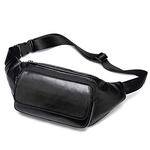 AxBALL Echtes Leder Männer Taille Beutel Gürtel Männer Hüfttasche Male Fanny-Pack Schwarz Small Hip/Gürteltasche Leder Gürteltasche von AxBALL