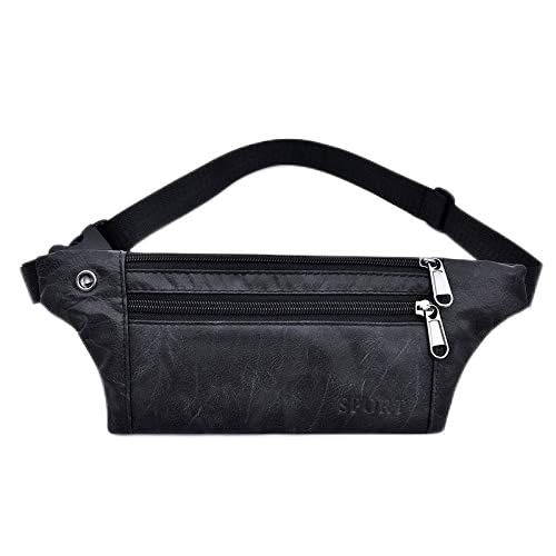 AxBALL Lässige PU-Leder-Taillen-Beutel-Mann Geld Telefon Fanny-Satz Vintage Schwarze Gürtel Tasche Kleine Reisen Hip Gürteltasche nach Männlich (Color : Retroblack) von AxBALL