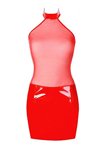 Axami Damen Tüll-Minikleid und Latexlook M474 L von Axami