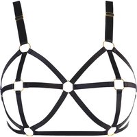 Axami Harness Top Brustgurt aus Gummiband mit goldfarbenen Ringen von Axami