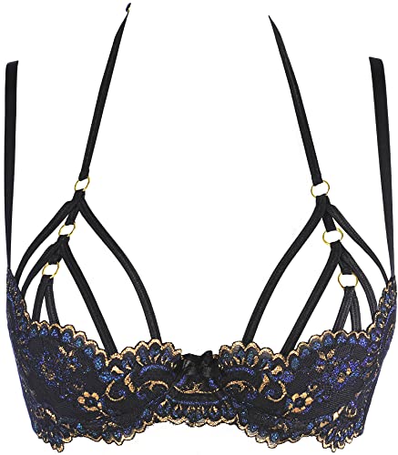 Axami Hebe BH mit blau Goldener Spitze mit Zierschleife 80D Axami Hebe BH mit blau Goldener Spitze mit Zierschleife 80D von Axami