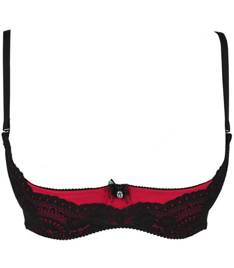 Axami Ouvert-BH V-9881 bra black-red with open cups - (L,M,S,XL) von Axami