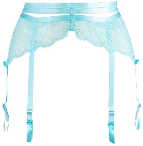 Axami Strapshalter, Strumpfgürtel mit filigraner Spitze mit transparentem Tüll, Blumenmotiv und Riemchen XL von Axami