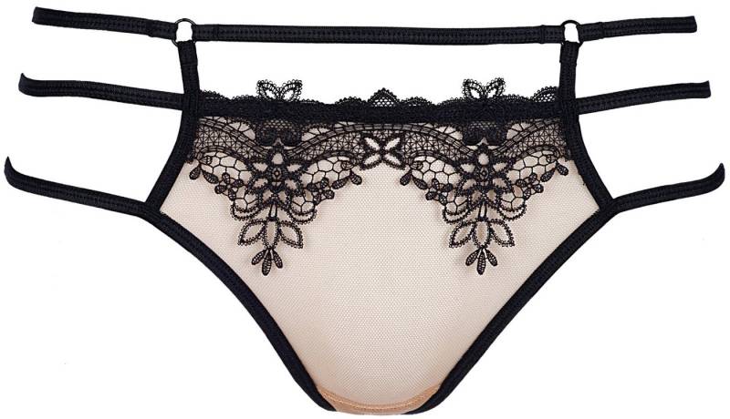 Axami String String in schwarz-beige mit Spitze Tanga mit Blumenmuster (einzel, 1-St) von Axami
