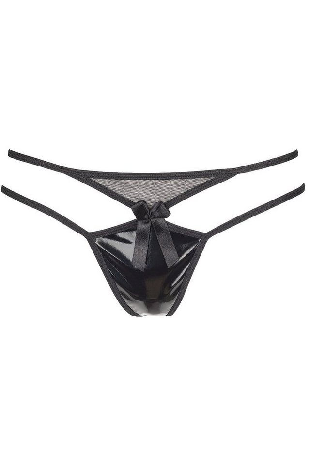 Axami String String in schwarz in Übergrößen Tanga im Latexlook sexy Wetlook (einzel, 1-St) von Axami