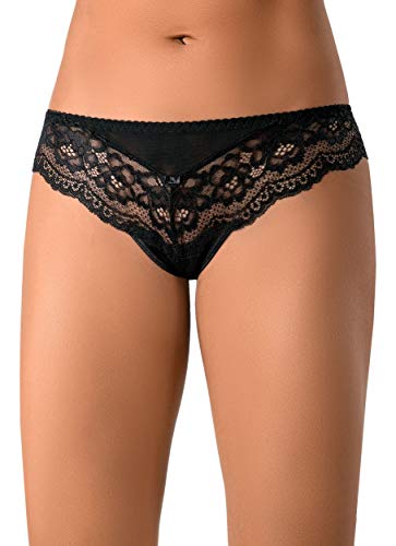 Axami String V-7608 Tanga Damen Tanga - String Tanga Damen String Damen - Tangas Damen Frauen Unterwäsche - Strings Damen Schwarz XL von Axami