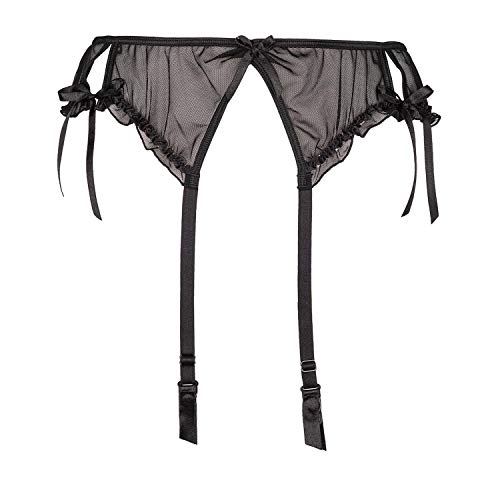 Axami V-6452 Charbon Strapsgürtel für Damen regulierbare Straps Schleifchen Setteil, Größe L, Schwarz von Axami