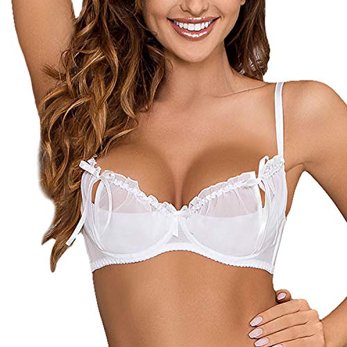 Axami V-6461 Neige Hebe BH Für Damen, Schleifchen, Seitenstäbchen, Regulierbare Träger, Setteil, Top Qualität, EU, Weiß,65D von Axami