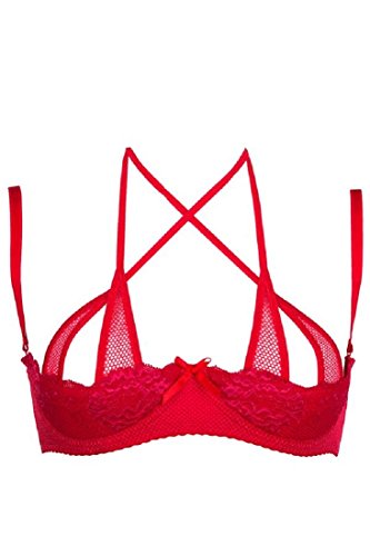 Axami V-6741 Rush Hebe BH Dame Reizwäsche Spitze Neckholder Abnehmbar Setteil EU, Rot,75B von Axami