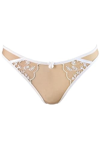 Axami weißer String mit Spitze und Samt von Axami